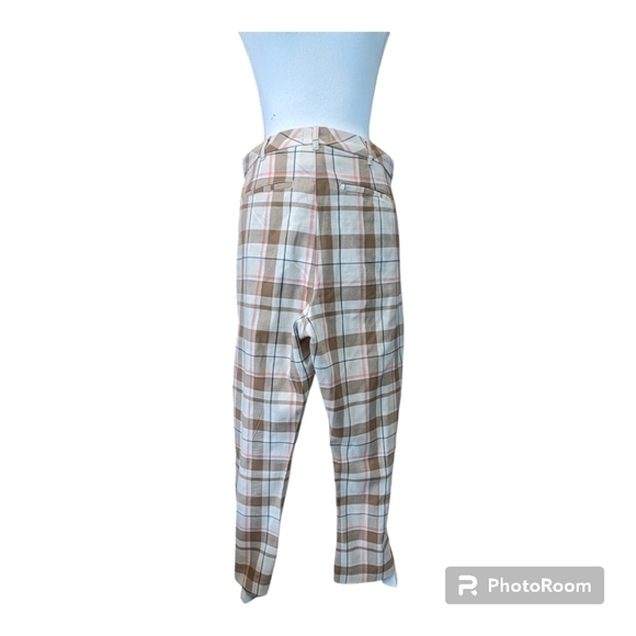 Abercrombie And Fitch Plaid Ankle Pants Womens XL High Waisted Wide Leg - Picture 5 of 13